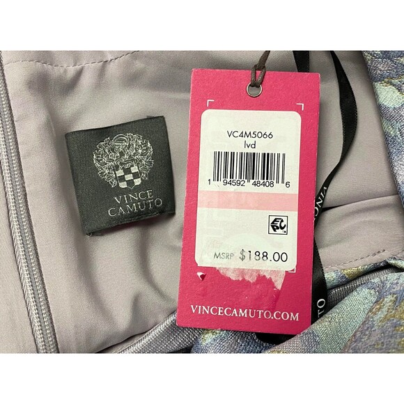 Vince Camuto Purple Gold Floral Jacquard Fit & Flare Cocktail Dress Sz 22W *** - Picture 4 of 4